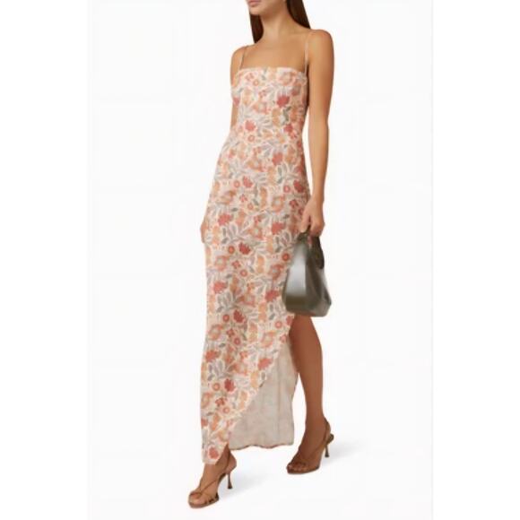 NEW Rumer The Label Solandis Cutout Lace Up Back Floral Print Maxi Dress - Picture 1 of 15